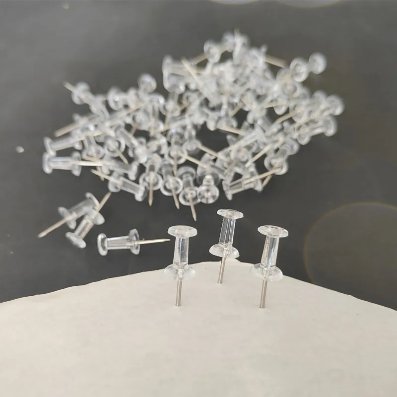 100/500 pièces punaises punaises transparentes punaises maison bureau école projets artisanaux panneau de liège Photo mur Bulletin