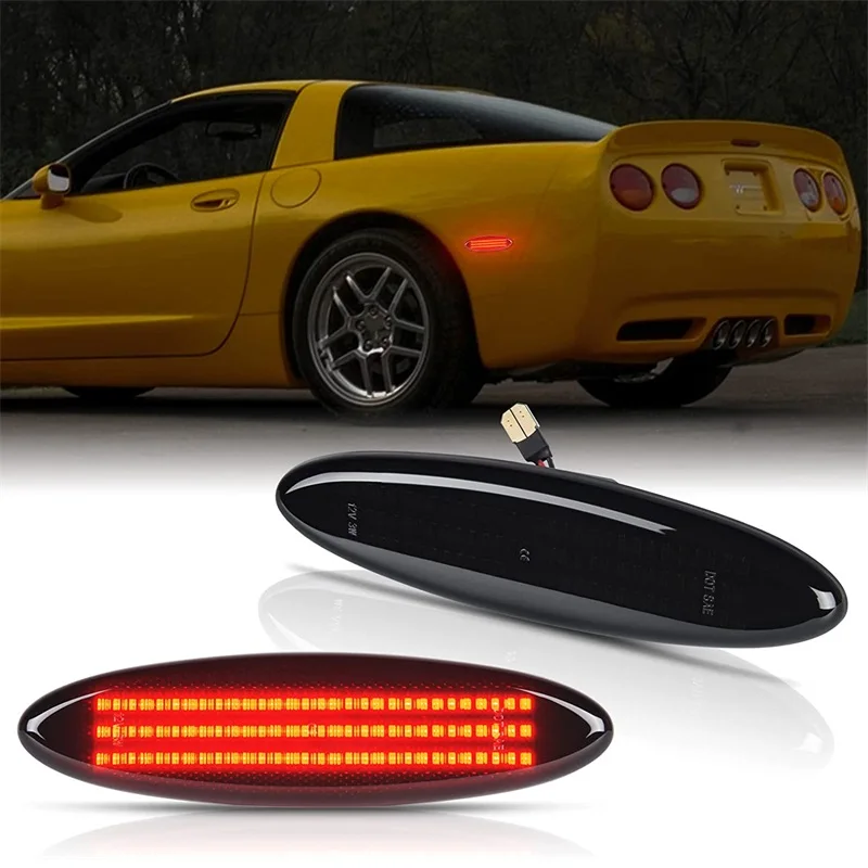 

2Pcs LED Side Marker Light Rear Fender Lights Red Signal Lamps for Chevrolet Corvette C5 1997-2004 Coupe Z06 Convertible