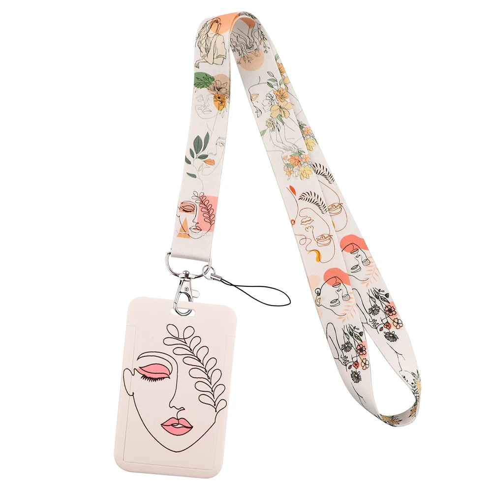 Vintage Blume Roman Neck Strap Lanyards Schlüsselanhänger Abzeichen Halter ID Kreditkarte Pass Hängen Seil Lanyard für Schlüssel Zubehör Geschenke – Detail 7