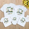 Cartoon Dinosaur Print Family Matching Outfits Tops Boy Birthday Party Family Look T-shirt Dad Mom Bro Sis Tee Shirt Baby Romper 1