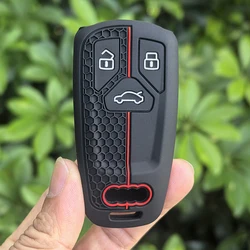 Premium Silicone Car Key Case Cover - Stylish Car Accessories (Black)
