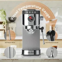 SEJOY Semi-Automatic Espresso Machines, Professional Espresso Machine with Milk Foam, Stainless Steel Expressions Machine 2