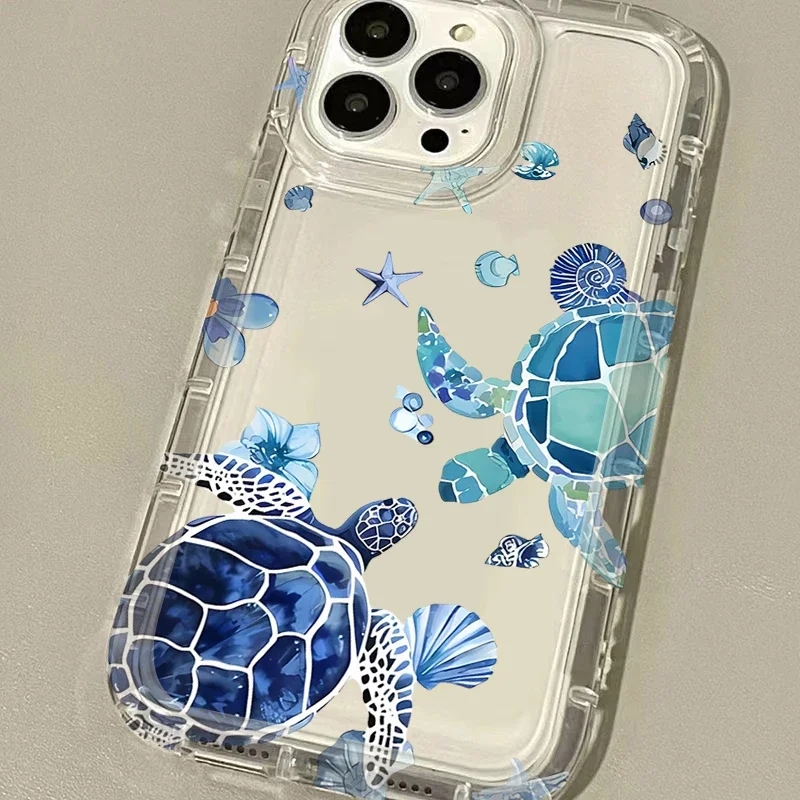 Luxury Blue Marine Organism Silicone Phone Case Cover