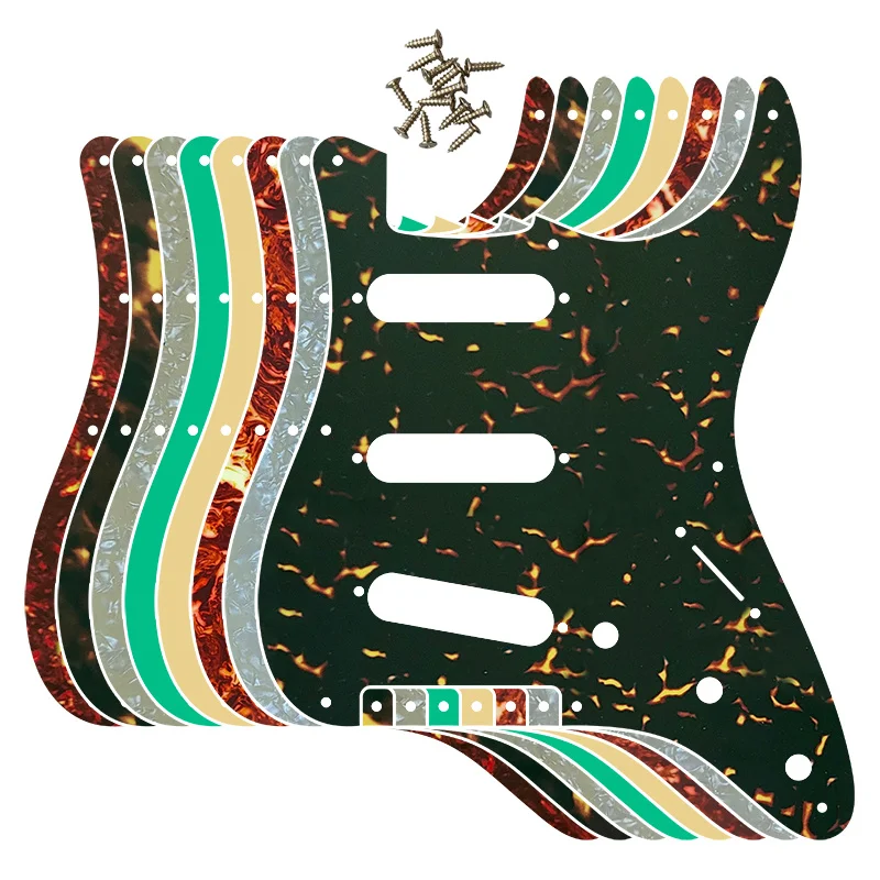 

5pcs Guitar Parts - For 57' 8 Screw Hole Standard St SSS Guitar Pickguard Scratch Plate Multi Color Choice Flame Pattern