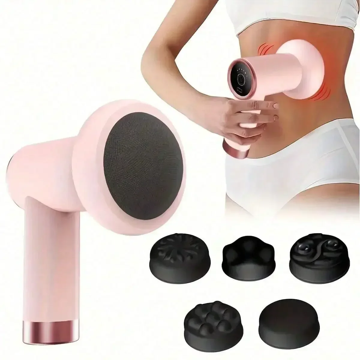Belly Massager To Remove Fat Cellulite Remover Massager Electric Fat Sculpting Handheld With 5 Heads For Abdominal Belly Neck