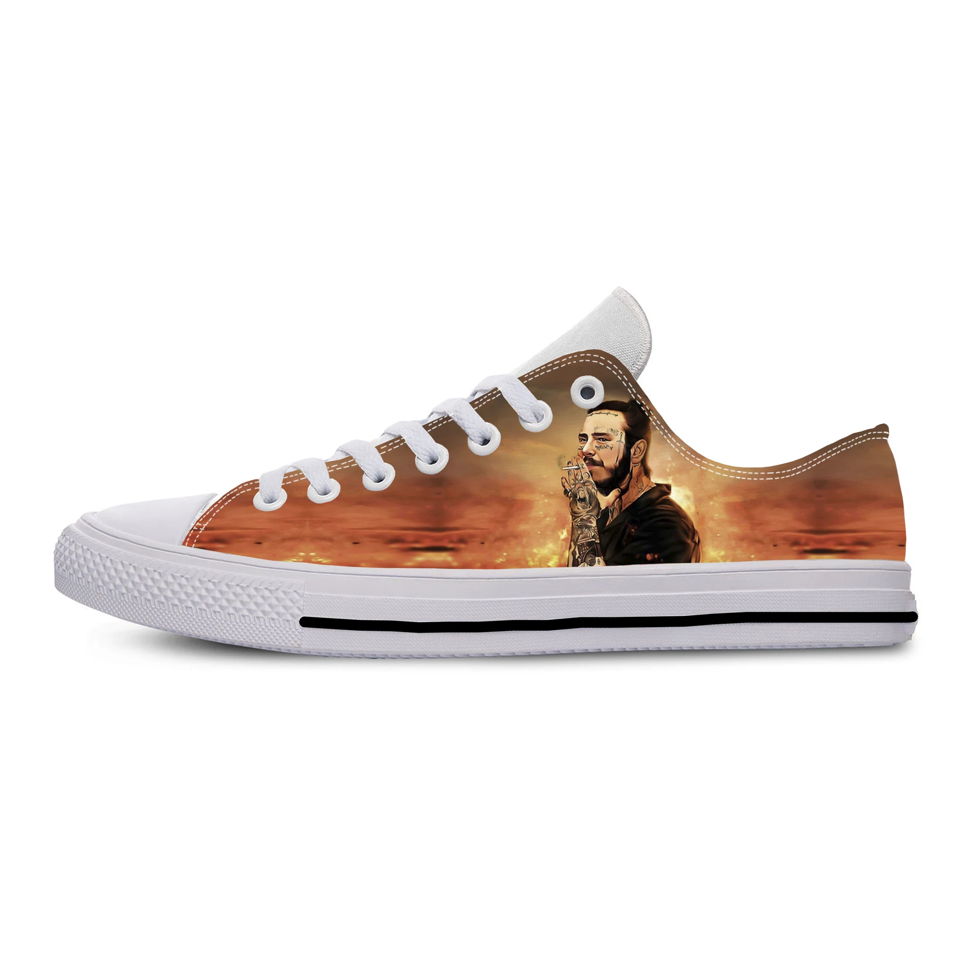 

Singer Post Malone Low Top Sneakers Mens Womens Teenager Casual Shoes Canvas Running Shoes 3D Print Breathable Lightweight shoe