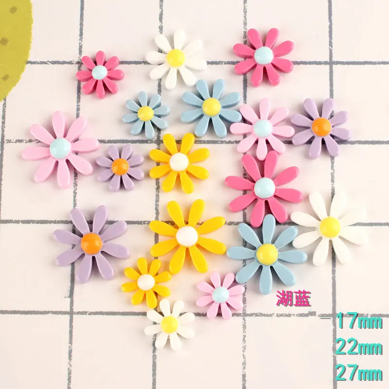 20Pcs 매력 꽃 플랫 백 수지 패션 여자 여자 귀걸이 쥬얼리 액세서리 만들기 DIY 브로치 봉제 공예 장식 패치