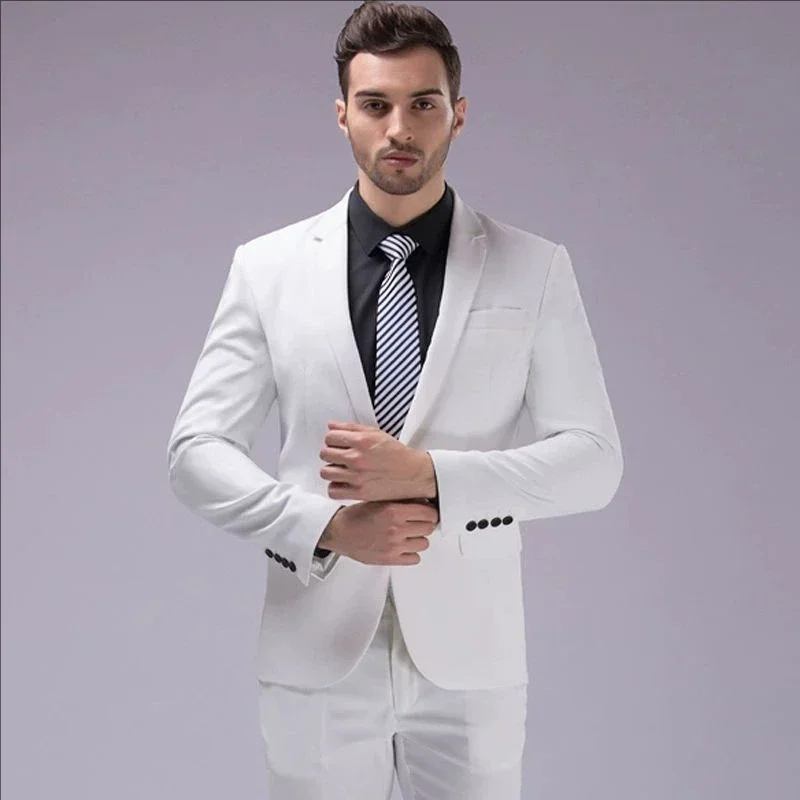 طقم بدلة رجالي قطعين (جاكيت وبنطال) بتصميم ضيق (Slim Fit) - أنيق ومناسب للمناسبات والأعراس S57512750216f4ef19701d173fb520895L