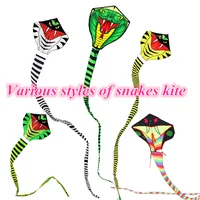 Large 8/15m Variety Of Snake /Power Cobra Kite Animal Wind Kites Outdoor Fun For Children Adults With Hand Line Factory Outlet 1