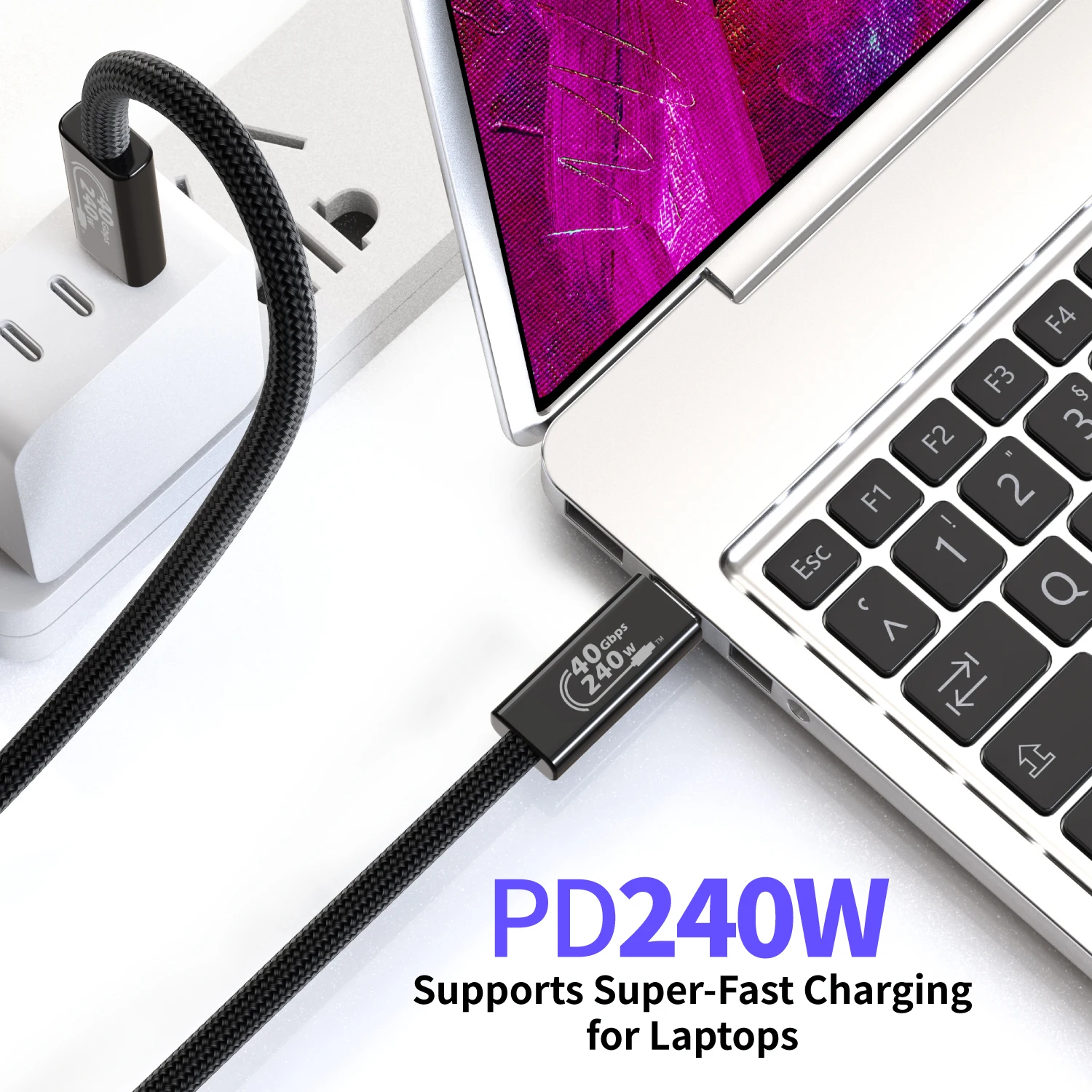 240W USB4 케이블 40Gbps 데이터 전송 8K 비디오 썬더볼트 4/3 호환 아이폰 17/16/15 맥북 아이패드 델 레노버용
