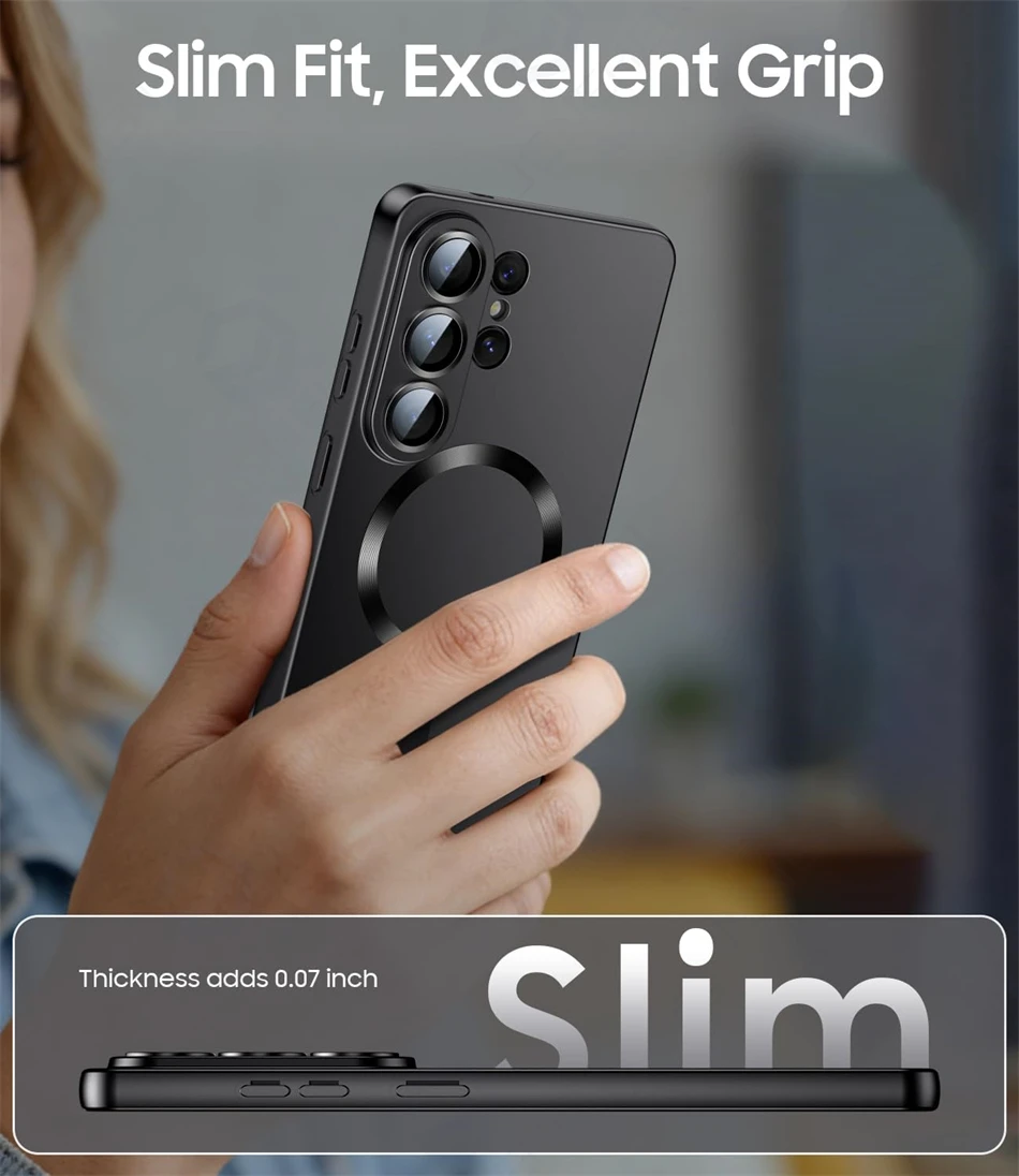 Magnetic Matte TPU Shockproof Case with Soft Film