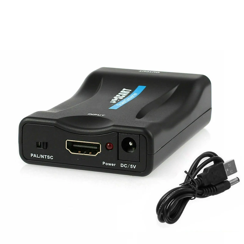 Адаптер SCART на HDMI-совместимый с 1080P видео аудио высококлассный конвертер для игр