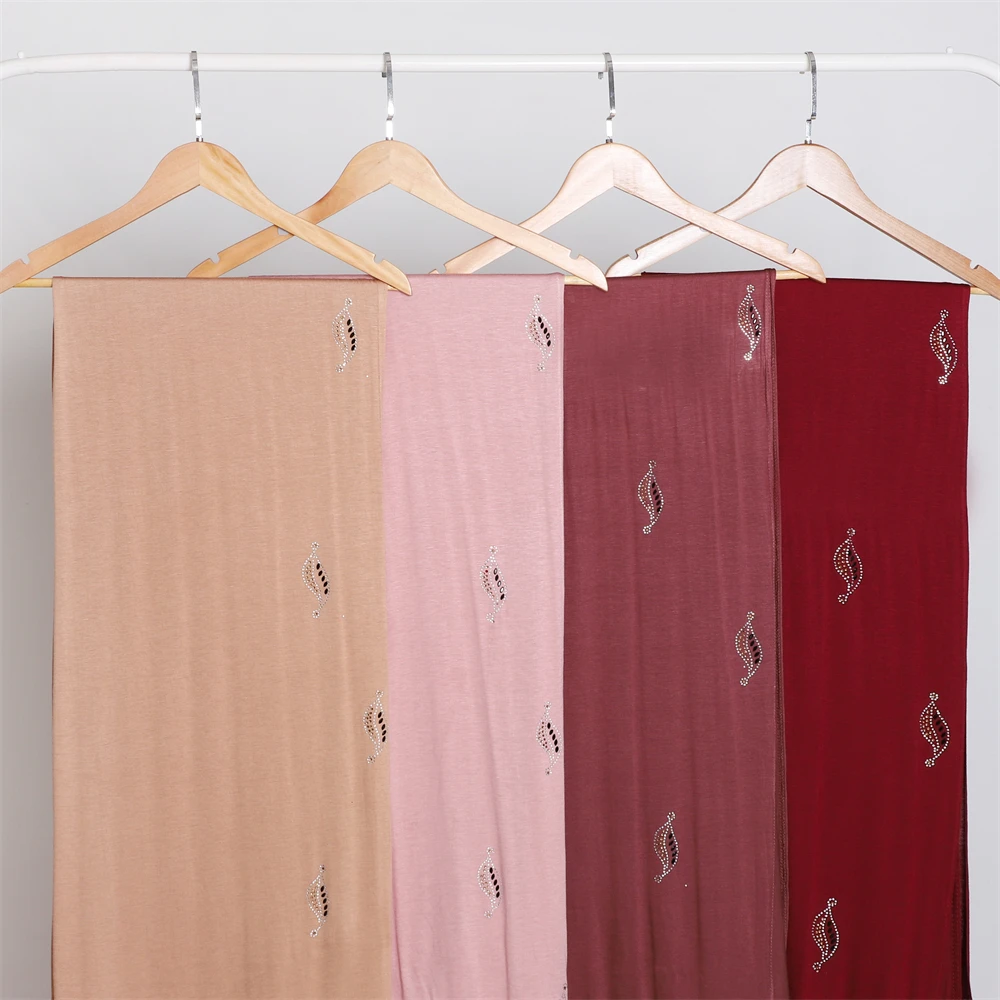 Fashion Cotton Jersey Modal Hijab Scarf For Muslim Women Shawl Plain Hijabs Scarves Rhinestone Headscarf Wraps Turbans Ramadan plain hijab scarf,women scarves