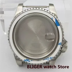 Silver Aseptic Watch Case with Sapphire Glass, 40mm for NH35 NH36 (With date window)