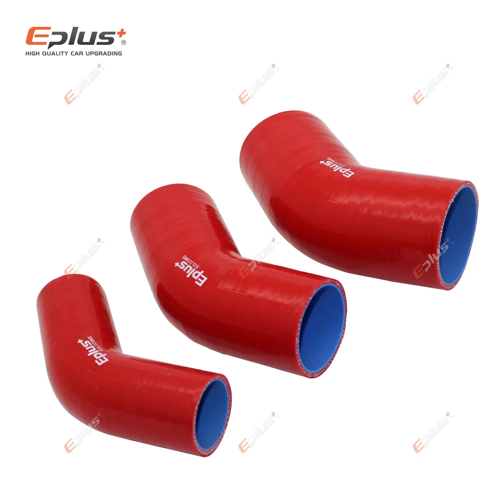 Silicone Hose Silicone Hose Connector EPLUS Universal Silicone Tubing Hose 45 Degrees Connector for Car Intercooler Turbo Intake Pipe Coupler Red Multi Size