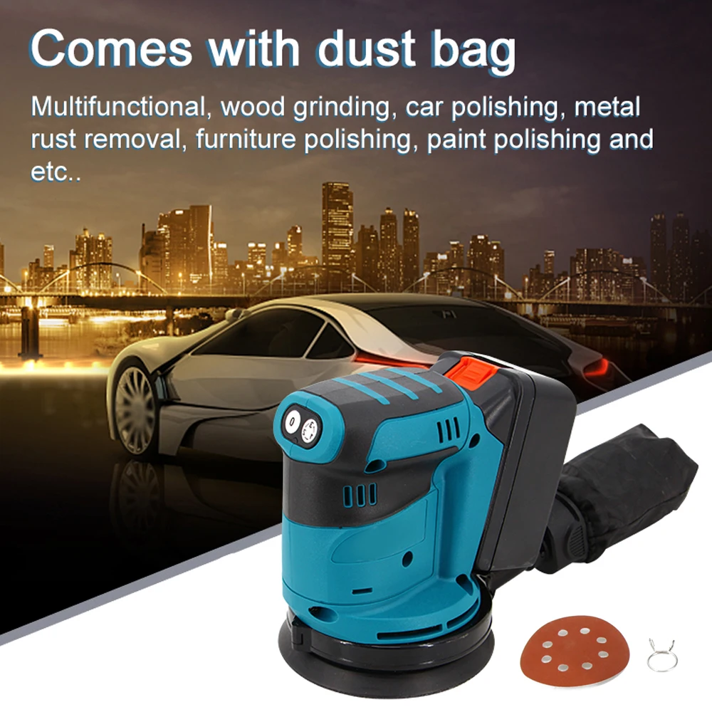 Cordless Orbital Sander Electric Car Polisher Multifunctional Wood Metal Waxing Polishing