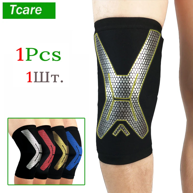 Tcare 1Pcs Compressão Joelho Manga Respirável Joelho Suporte Brace para Correr Basquete Crossfit Agachamentos Halterofilismo Artrite