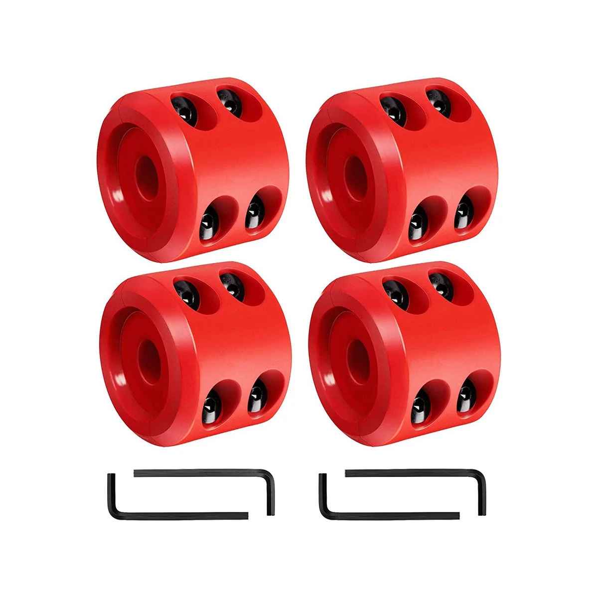 

4Pcs Winch Stopper Compatible with ATV SUV ORV Cable Hook Rubber Stopper Winch Prevent Bouncing Fraying Red