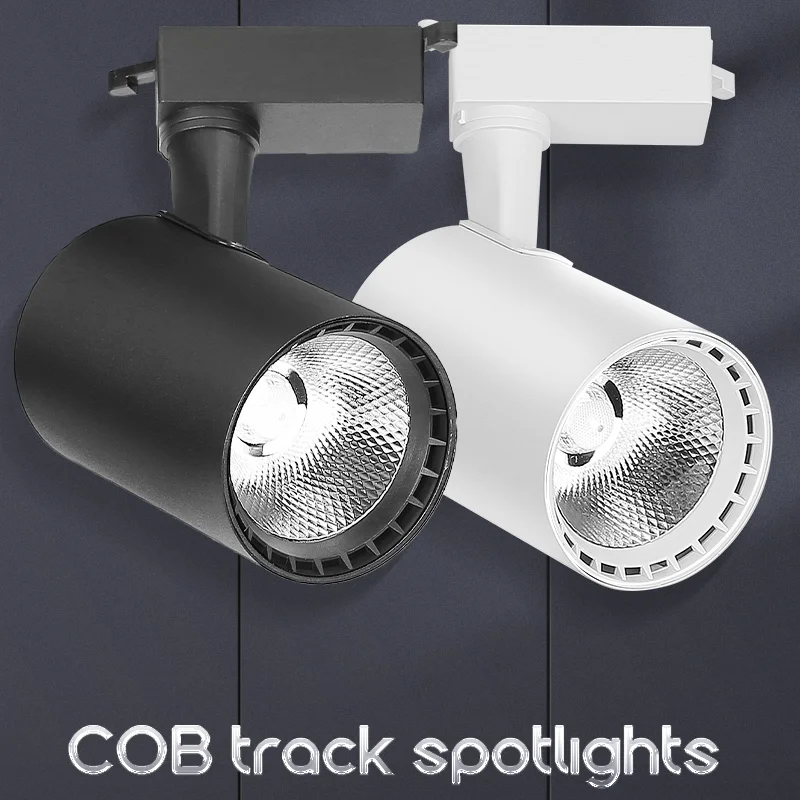 Whole Set 220V Led Track Light Fixture Rail Lighting System 20/40W COB Ceiling Track Lamp For Clothing Shop Living Room Home 4
