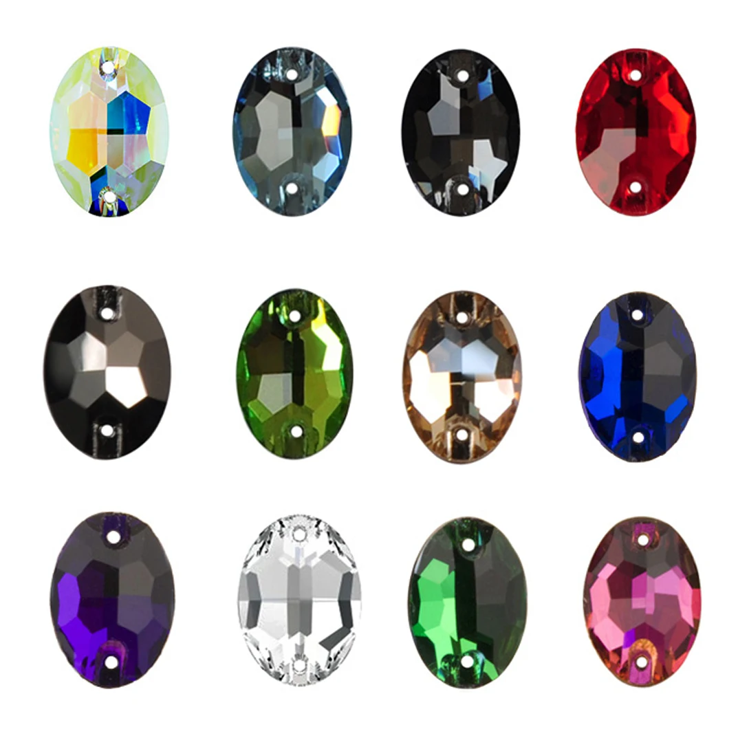 SW 6A Crystal Different Colors Strass Sew On Rhinestones Flatback