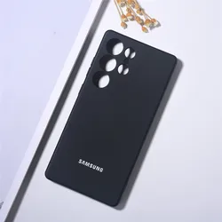 Original Liquid Silicone Soft Thin Cover - Premium TPU Camera Protection Back Shell for S25 Plus (Black)