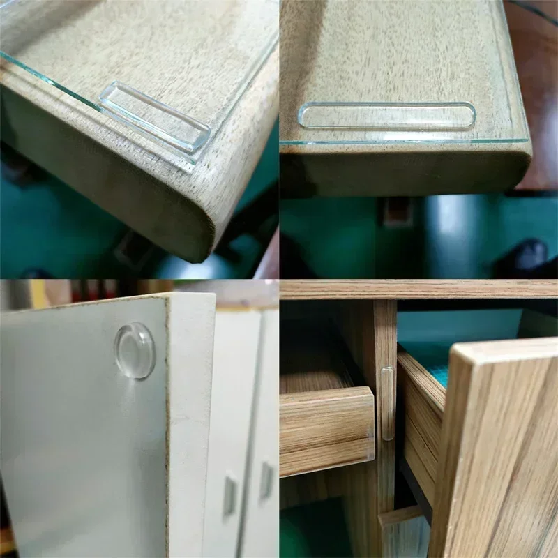 Silicone Door Stopper Self Adhesive Pads Cabinet Bumpers Wall Protector Furniture Refrigerator Anti-crash Pad 1 Sheet