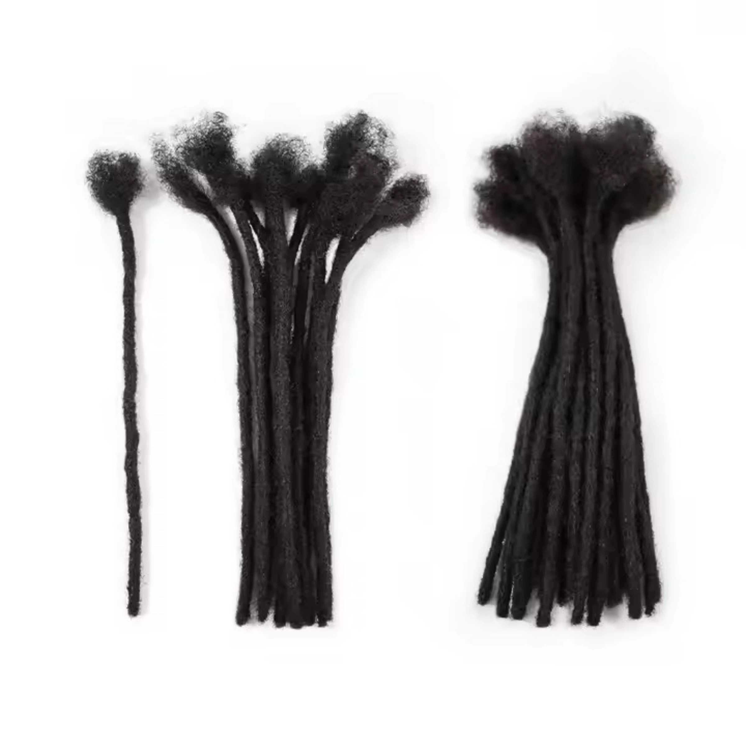8 Inch Real Human Hair Dreadlock Extensions for Man/Women 0.6cm Width Permanent Loc Extensions 10 Strands Brazilian Dreadlock 2