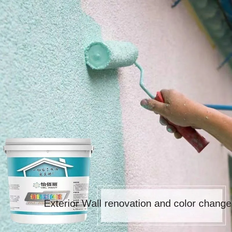 Colorful Exterior Wall Latex Paint Outdoor Waterproof Sunscreen Paint Household Wall Durable Self-brush Color Water-based
