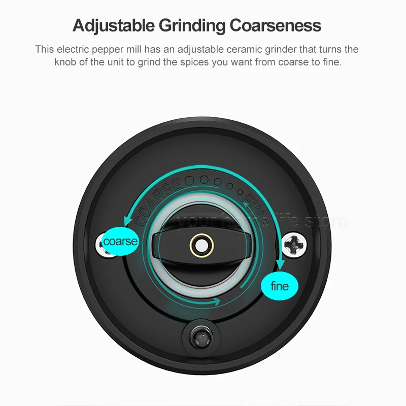 Electric Grinder Salt and Pepper Grinder Nut Spice Grinder Pepper Grinder Herb Spice Grinder Electric Salt and Pepper Grinder stainless steel Auto Salt and Pepper Mill & Adjustable Coarseness Battery Powered Kitchen tools