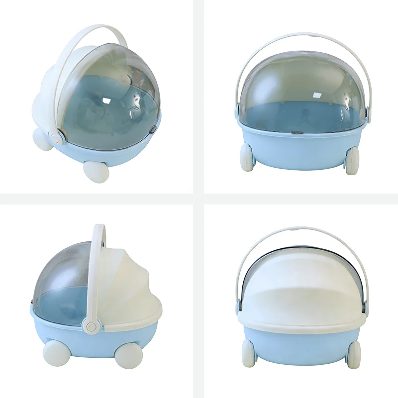 Blue Rotatable Hamster House Box, Suitable for Small Pet Storage, Made of Plastic, Suitable for Storing Dolls, Dustproof and Moisture-Proof 3