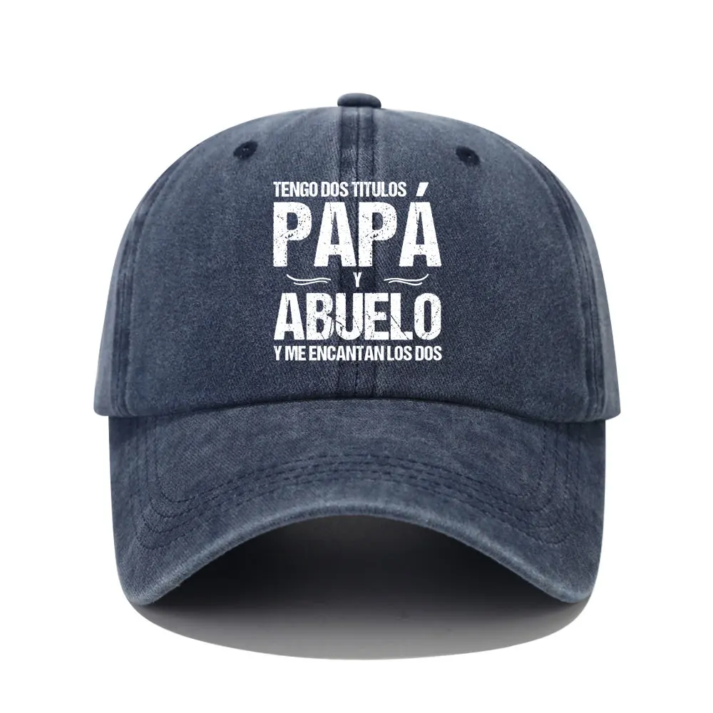 PAPA ABUELO Spanish Printed Cotton Baseball Cap Fashion Vintage Washed Distressed Dad Hat Outdoor Adjustable Sports Caps Hats 3