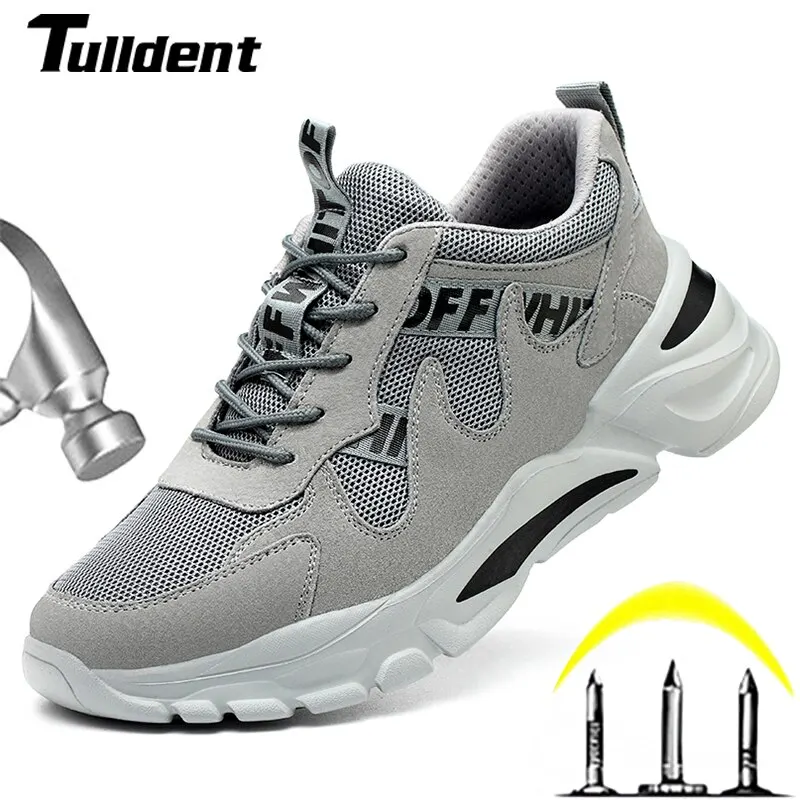 Men's Fashion Anti-smashing And Anti-penetration Flyknit Protective Shoes