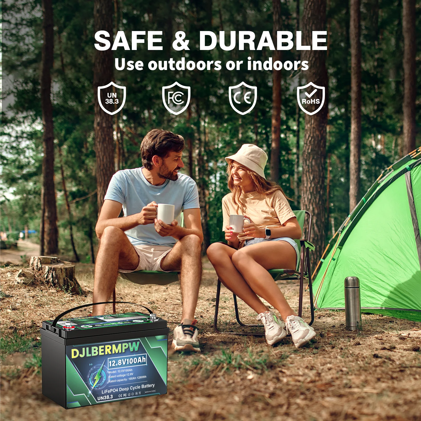DJLBERMPW 48V 100Ah LiFePO4 Battery Lithium Iron Phosphate Batteries in BMS for Golf Cart Battery 48V 5120Wh, 4 Group 12V 100Ah