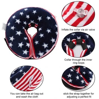 Pet Donut Cat Collar Protective Recovery Dog Collar after Surgery for Cat Dog Inflatable Comfy Soft Blow-up Dog Cone Collar 2