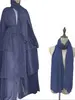 Robe longue en mousseline de soie pour femmes musulmanes, Abaya ouverte, Dubaï, Turquie, Islam, Arabe, Robe musulmane, Caftan marocain