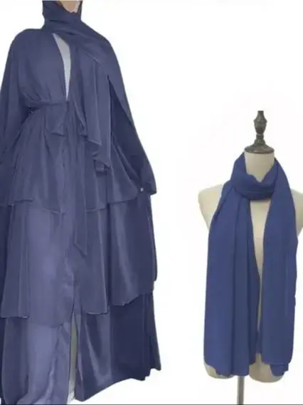 Robe longue en mousseline de soie pour femmes musulmanes, Abaya ouverte, Dubaï, Turquie, Islam, Arabe, Robe musulmane, Caftan marocain