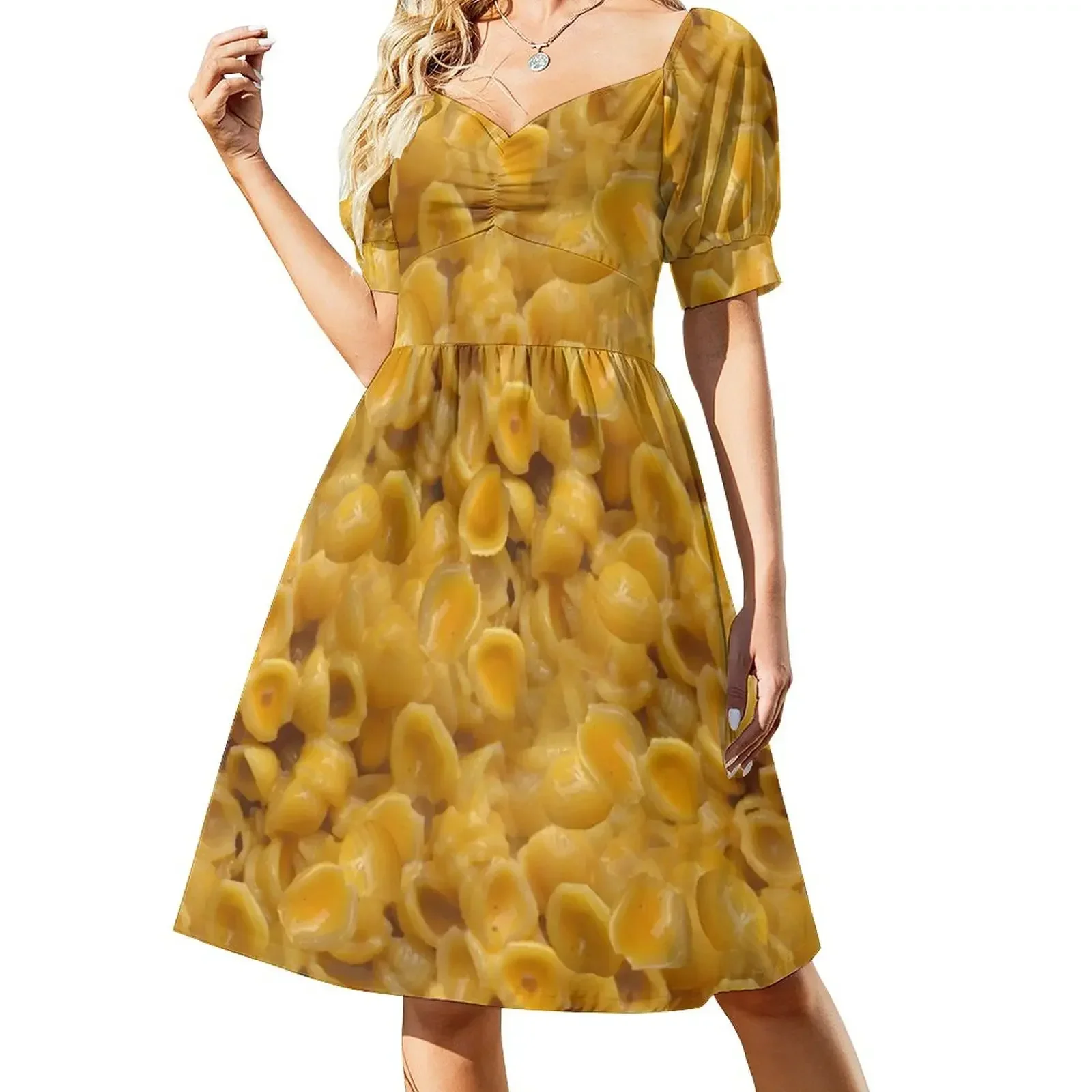 thumbnail image 1 of Vestido de manga corta con conchas y queso para mujer verano Vestido largo para mujer, 1 of 8