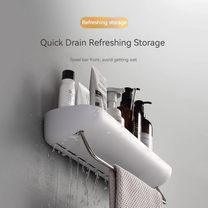 Bathroom Shelf Toilet Washstand Wall Shelf Storage Rack Bathroom Wall Hanging Punch-Free