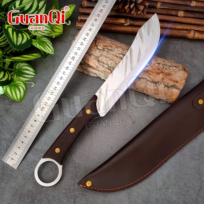 

Cleaver Meat Butcher Knife Hand Forged 5Cr15Mov Stainless Steel Camping Survival Hunting Knife Fruit Boning Kitchen Chef Knife