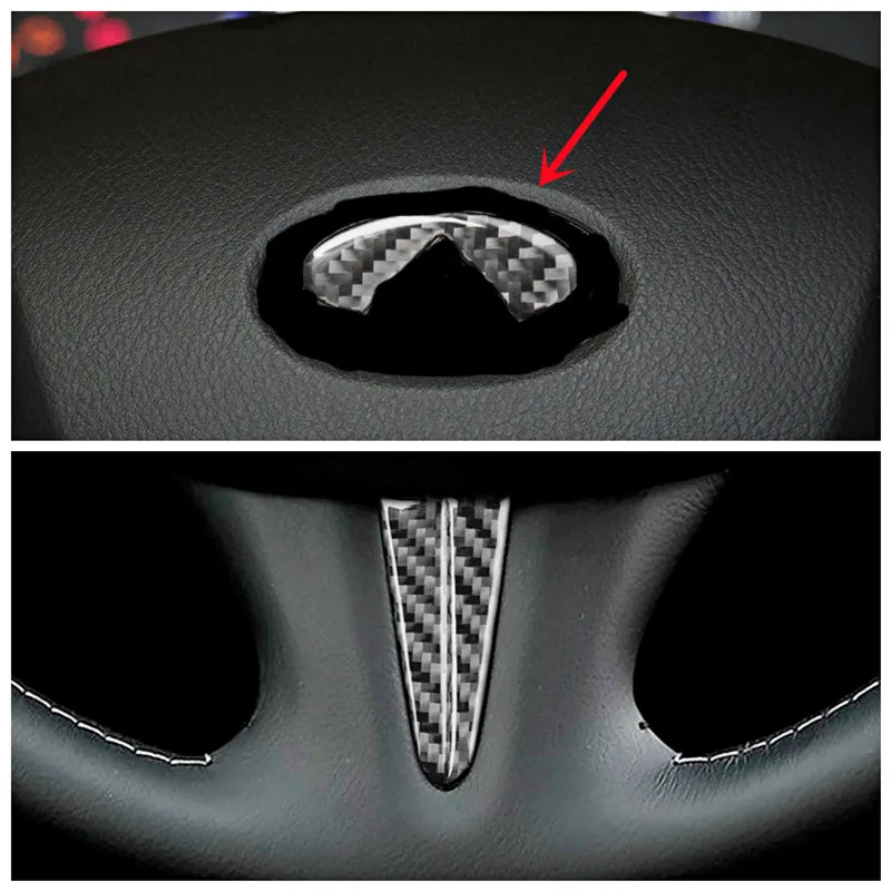 

Carbon Fiber Stickers Car Steering Wheel Modification Cover Trim Strips For Infiniti Q50 Q60 Car Styling Inner Accessories