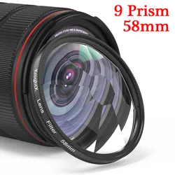 Kaleidoscope Effect Photography Prism Filter - Artistic Lens Accessory (58mm 9 Prism)