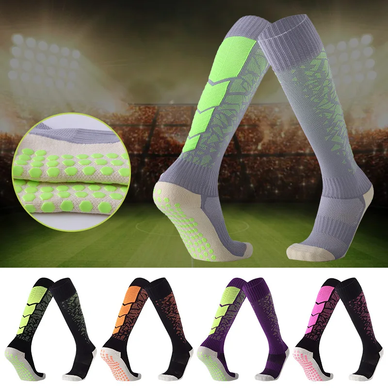 

2020 New Adult Non-Slip Over The Knee Football Socks Unisex Sports Training Football Socks Sports Socks Compression Stockings