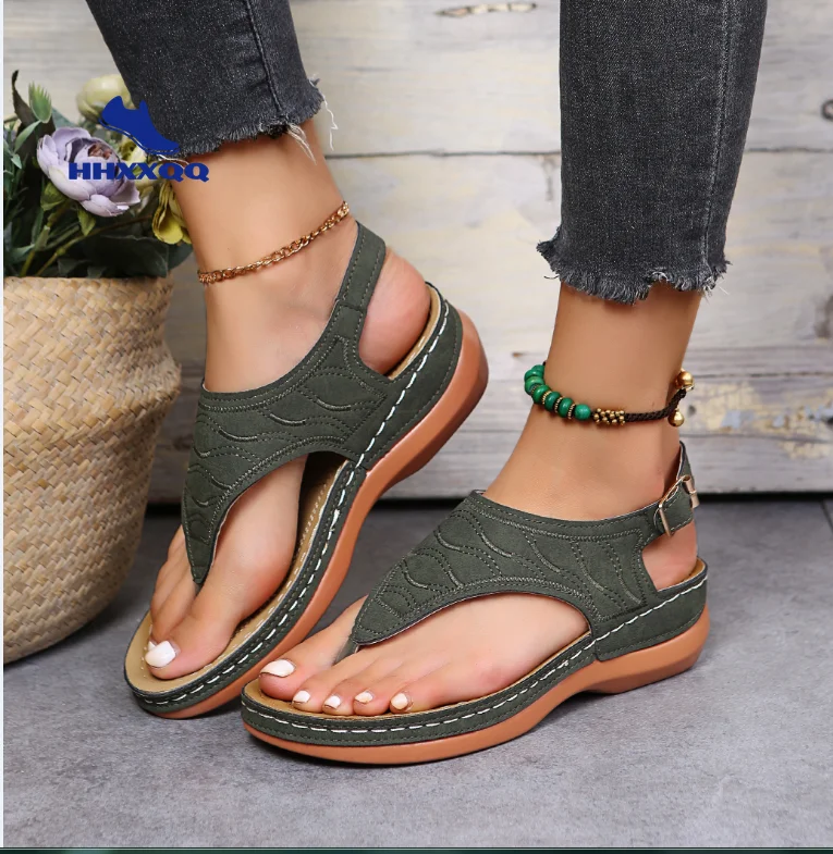 Women Wedges Shoes Autumn High Heels Sandals Summer Flip Flop Platform Sandals Plus Size 35-43
