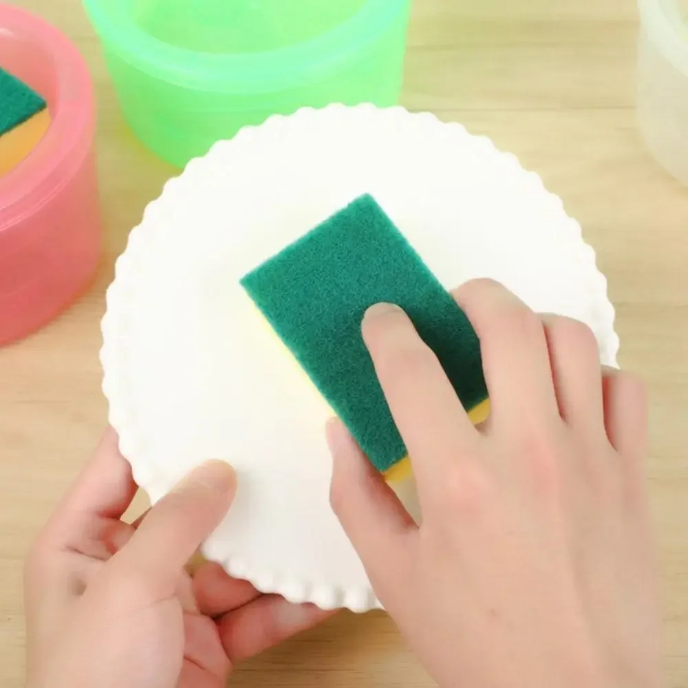 Description Picture 6 of itemDishwashing Liquid Automatic Dispenser Portable Soap Liquid Adder Kitchen Detergent Press Box Sponge Soap Kitchen Tools