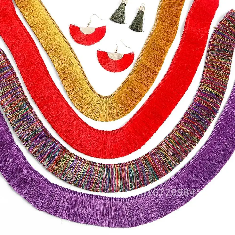 

Polyester Lace Fringe Mesh Trim Headgear Clothing Curtain Earring Craft Decoration Colored 3cm Fabric Sewing Ribbon 1m Thick