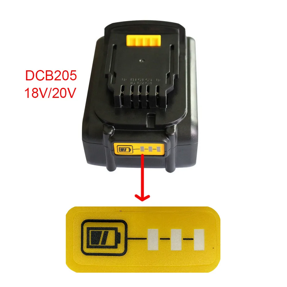 디월트용 리튬 이온 배터리 LED 키 스티커 라벨 태그, DCB200, 리튬 배터리, DCB140, DCB182, DCB206, DCB203, 14.4V, 18V, 20V