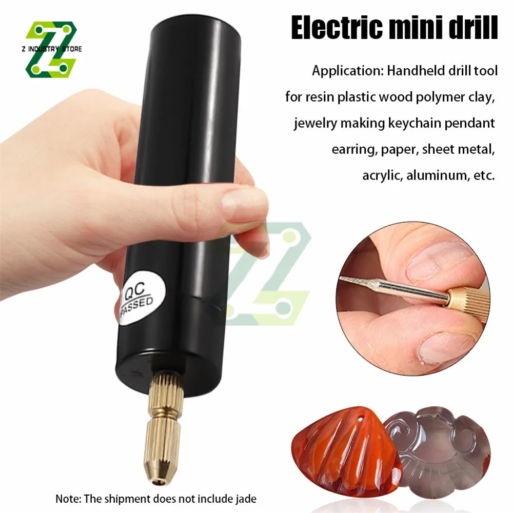  Mini taladros manuales eléctricos portátiles, taladro de mano  micro USB con 3 brocas DC 5V y 1 llave para manualidades como resina,  plástico, madera, polímero, arcilla, llavero de joyería y suministros