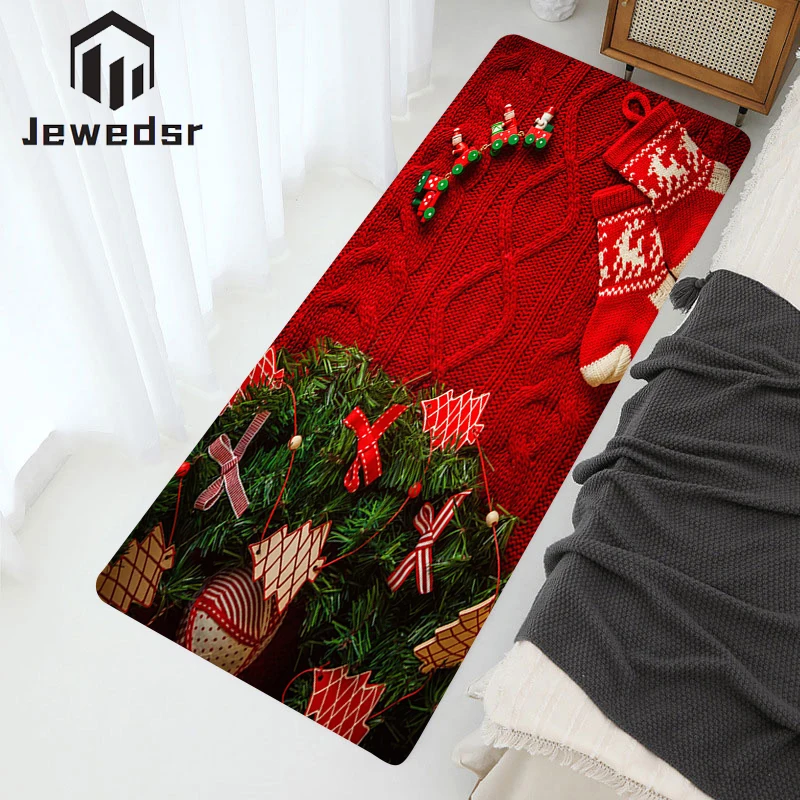 Christmas Hallway Carpet on the Floor Bedroom Carpets for Living Room Mats Bedside Mat Welcome Bathroom Rug Home Kitchen Doormat | Дом и сад