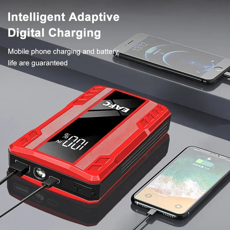 Car Jump Starter Jump Starter EAFC 1000A Portable PowerBank 12V Auto Emergency Start Battery Starting Device Booster LED Light