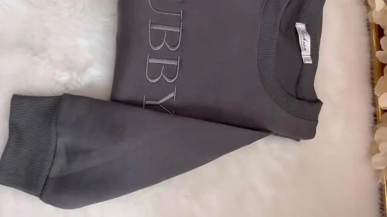 Толстовка с вышивкой на заказ толстовки круглым вырезом WIFEY HUBBY